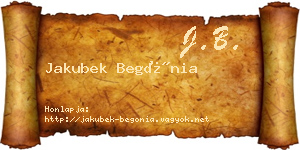 Jakubek Begónia névjegykártya